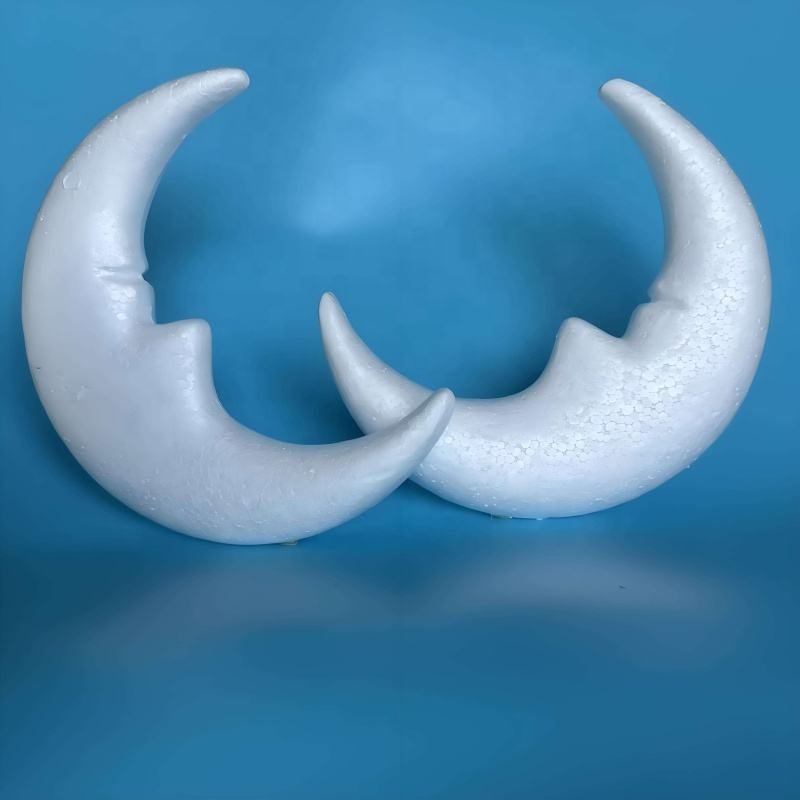 Hanging Polystyrene Moon DIY Decoration for Kids School Activities Festive Occasions Polyfoam Crafts Supply
