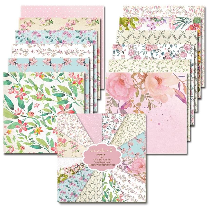 24sheets of 6x6 Inch Heavy Cardstock Valentine Christmas Scrapbooking Patterned Paper