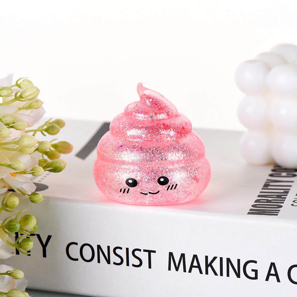 Tpr Glitter Poop Squishy Stress Balls Novelty Sensory Fidget Promo Gift Joke Prank Party Favors
