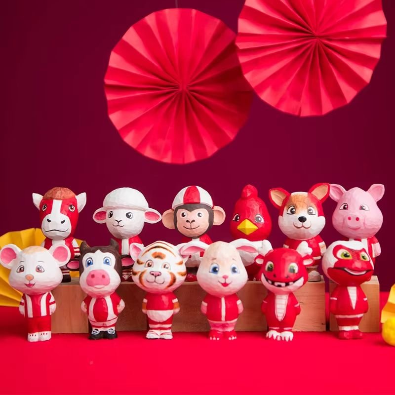 shengx Wooden handicrafts zodia-themed gifts, office desk ornaments, home wooden solid wood