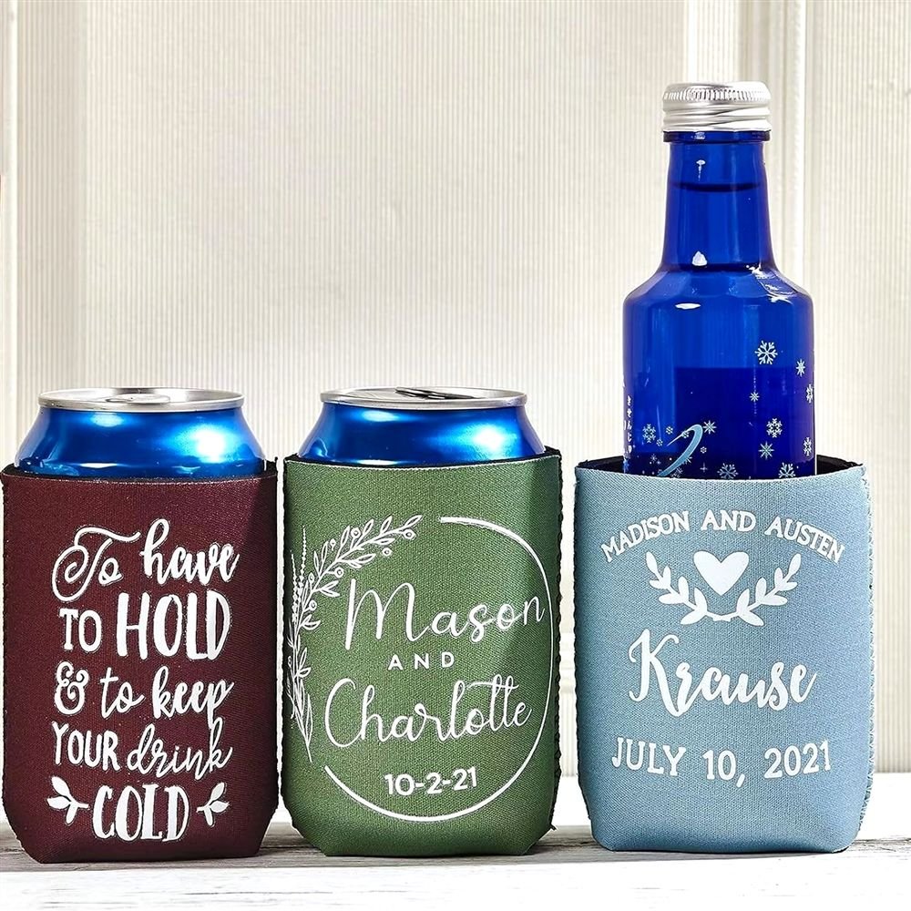 Custom Printed Wedding Can Coolers Neoprene Beer Sleeves for Party Supplies