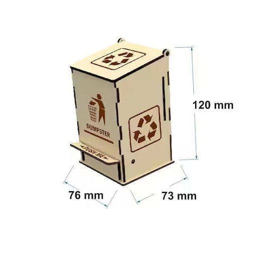Wooden Crafts Supplier Laser Engraved 3d Puzzles Dumpster Wooden Boxes Toys for Kids Other Education Toys