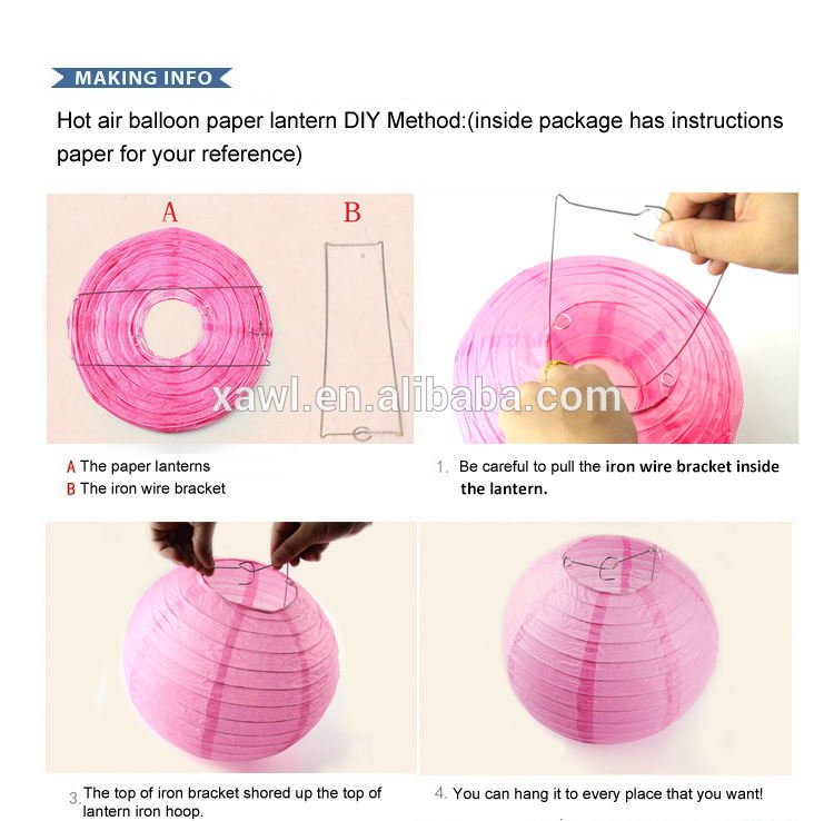 Customized Handmade Different Sizes Craft Hanging Paper Lanterns for Wedding Decoration