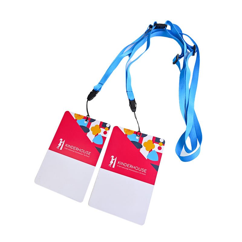 Promotional Custom Logo Blue Polyester Neck Lanyard Strap Personalized Sublimation Lanyards Blank Keychain Keyring Lanyard