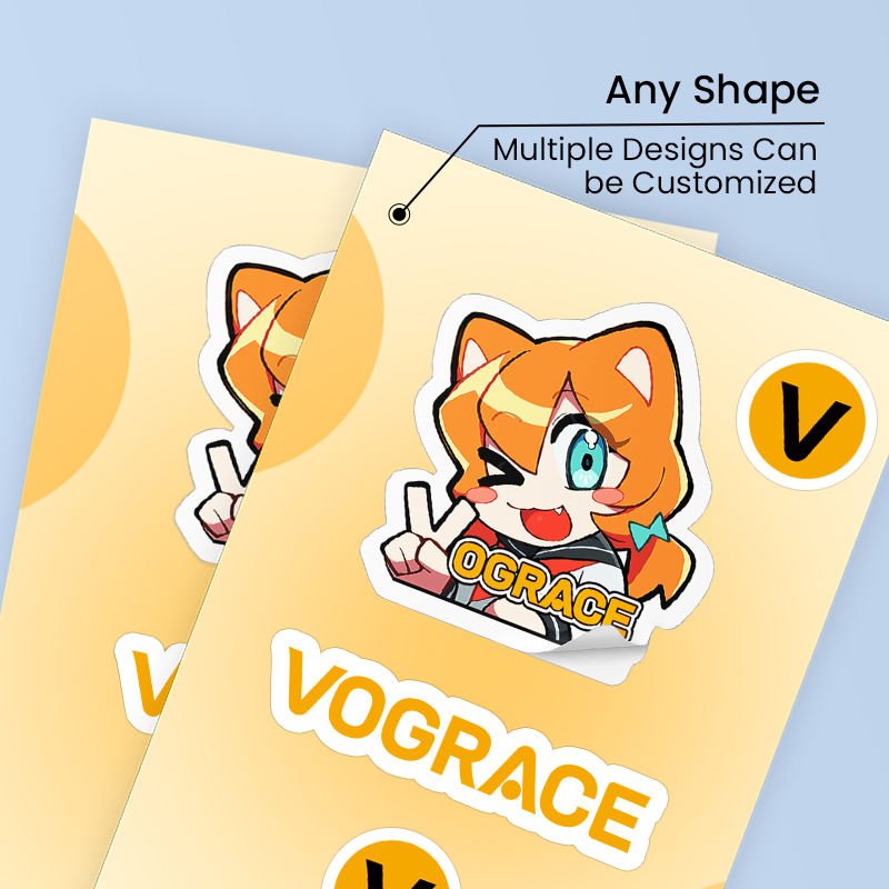 Vograce Custom Printing Lovely Journal Decoration Self Adhesive Vinyl Kiss Cut Sticker Sheet