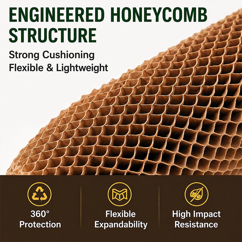 Honeycomb Paper Sleeve for Bottle and Fragile Product Protection, Kraft Paper Cushion Wrap
