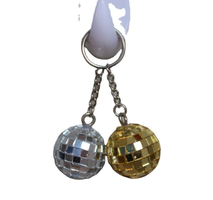 Best Factory Price Produced Polyfoam+Glass 3cm Handmade Customizable Disco Ball Keychain for Party & Festival Decorations