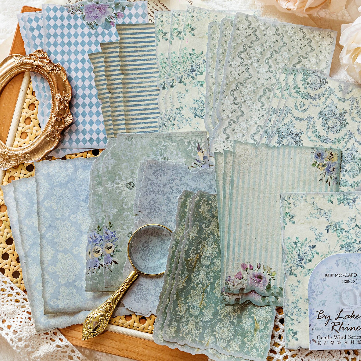 Vintage Floral Scrapbook Paper Textured Paper Set Mixed Scrapbook Supplies for DIY Scrapbooking Planner Bullet Journal Supplies