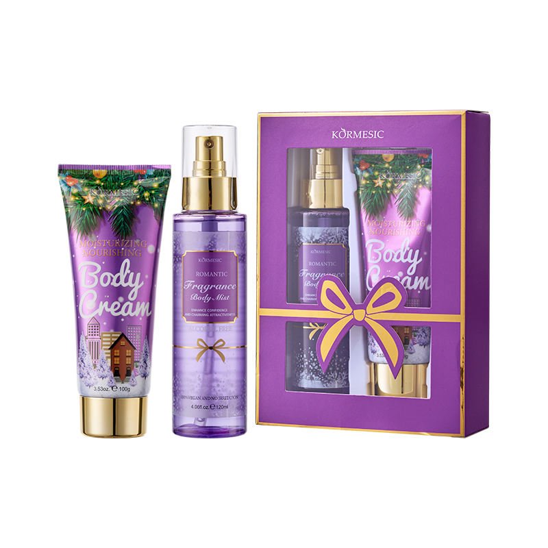 KORMESIC 120ml+100g Wholesale Romantic Temptation Christmas gift Set Fragrance body cream lotion Body Mist Spray Body Care Set