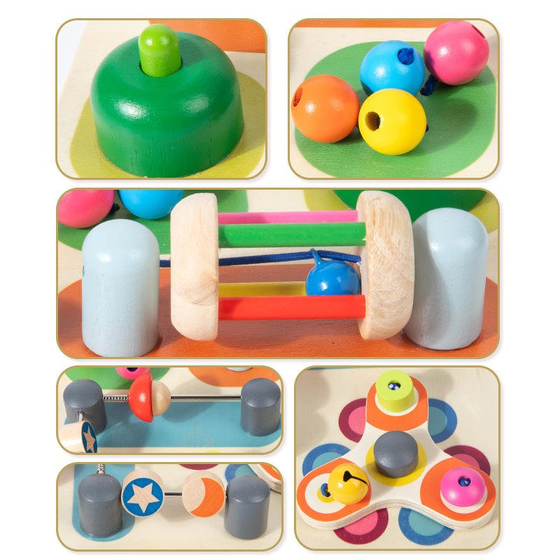 Montessori Wooden Educational Toys Multi-functional Busy Board Grasping Training Early Education and Enlightenment for Kids
