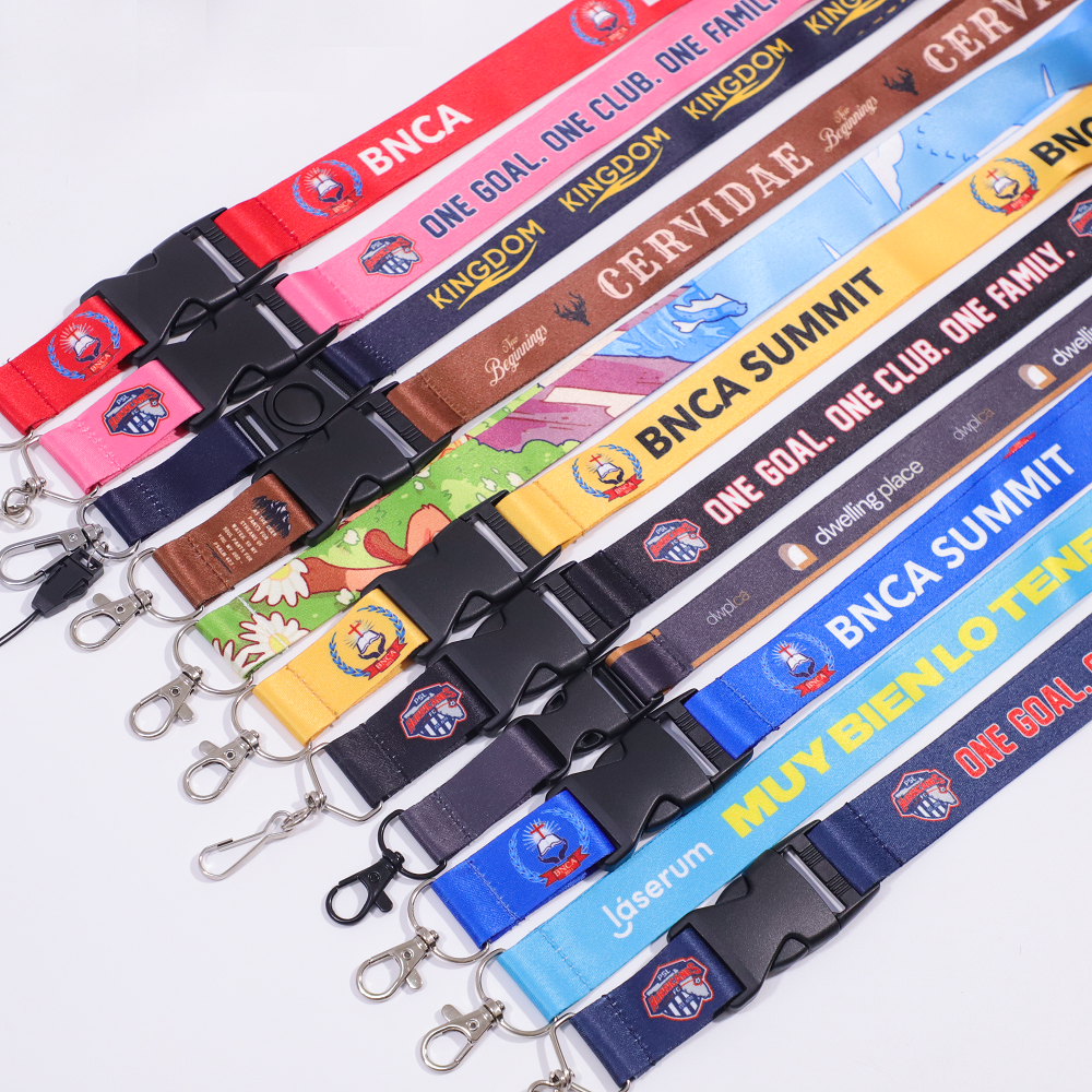 Free Sample Promotional Customized Polyester Lanyard Ribbon Sublimation Blank Lanyards with Logo Custom