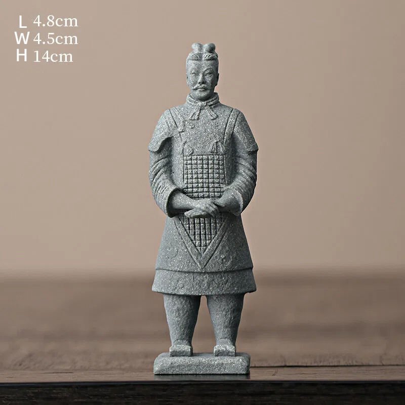 Chinese Style Shanghai Terracotta Warriors Horses Creative Artificial Stone Mini Peanut Sculpture Handicraft Birthday Ornaments