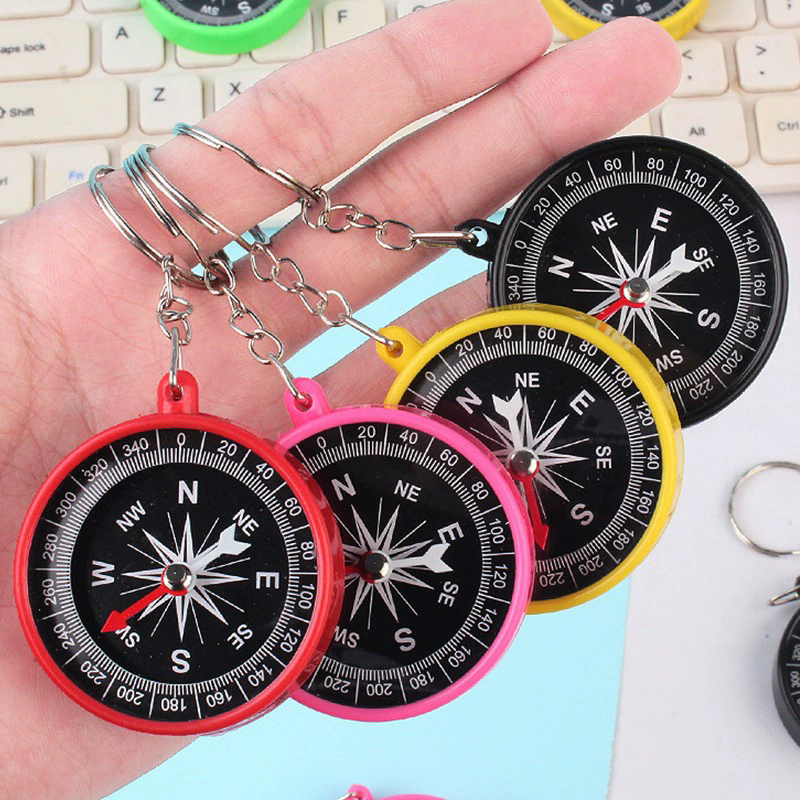 Factory Wholesale Cheap Customize Promotional Gift Colorful Plastic Survival Key Chain Compass