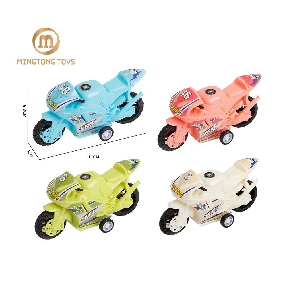 Kids Promotional Gift Small Pull Back Racing Car Model Picture China Supplier Cheap Colorful Assorted Plastic Mini Motorbike Toy