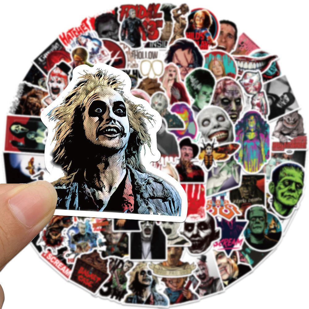 100Pcs Horror Movie Combination Stickers Waterproof Decoration Phone Luggage Horror Party Decoration