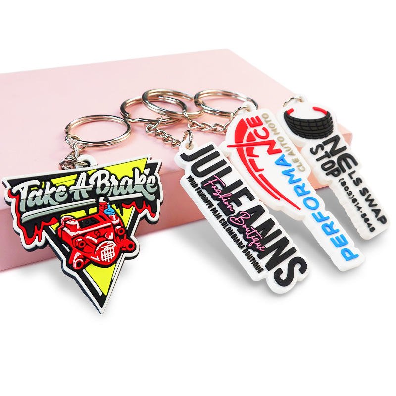 Wholesale Custom 2d/3d Soft Rubber Key Chain Silicone Keyring Plastic Pvc Key Holder Chain Personalised logo Fashion Keychains