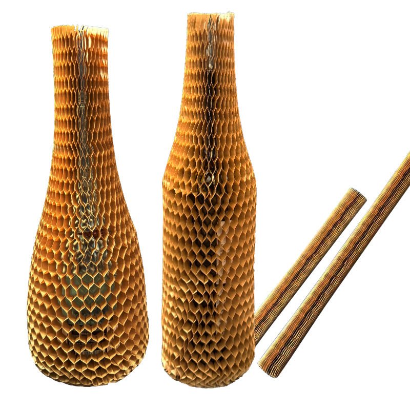High Quality Wood Honeycomb Paper Sleeve Wrap Wholesale Environmentally Friendly Cosmetic Packaging for Glass Bottles