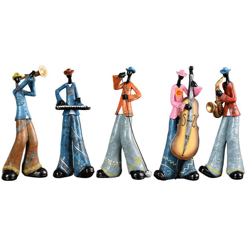 Creative American-style Band Ornaments Musical Instrument Models Living Room Entryway Study TV Cabinet Nordic Art Resin Crafts