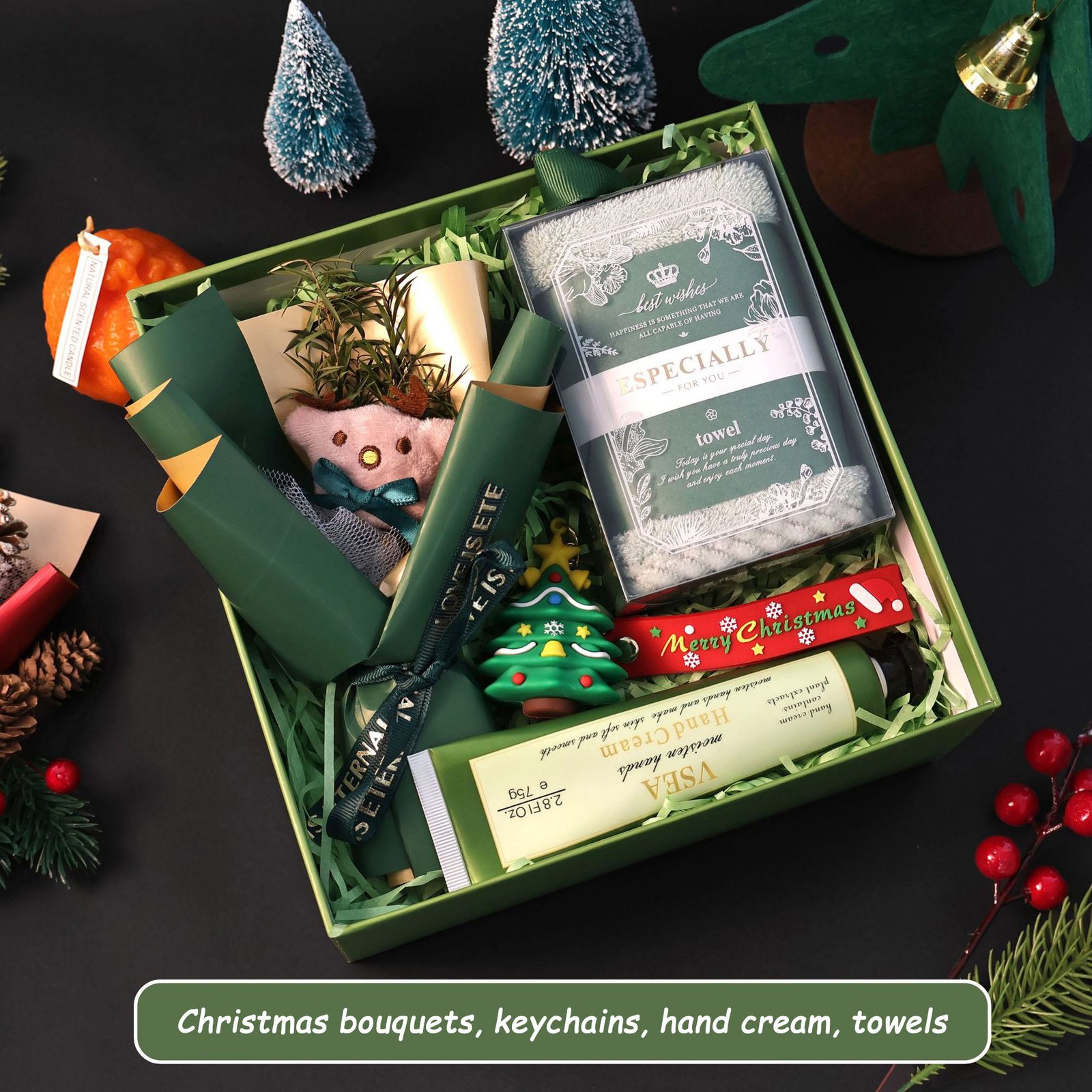 2024 New Christmas Customizable Red/Green Nylon Gift Set for Family Friends Loved Ones & Colleagues-Promotional Office Use