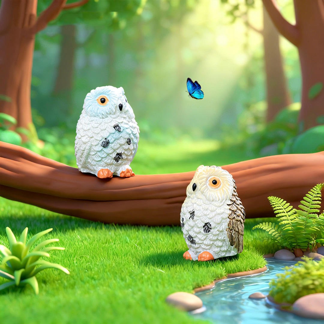 Miniature Owl Decorative Figurines Mini Resin Owls Fairy Garden Moss Landscape Garden Decor Bonsai Crafts Home Decor Ornaments