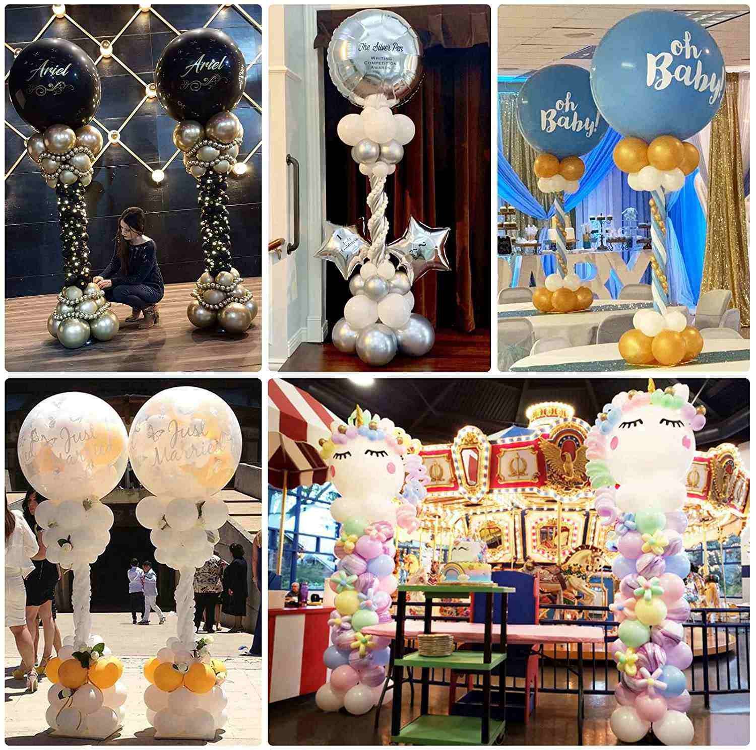 1Set White Iron Art Thick Balloon Tree Display Stand Adjustable Column Stand Kit Hot Selling Wedding Christmas Party Accessories