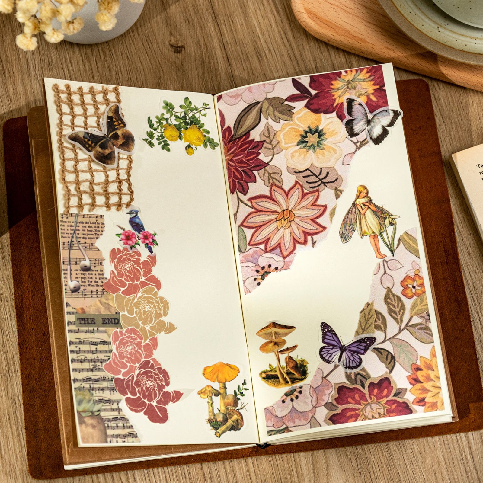 100pcs Scrapbook Paper Vintage Journaling Supplies Craft Kits for Bullet Junk Planners Aesthetic Art Collage Cottagecore Frames
