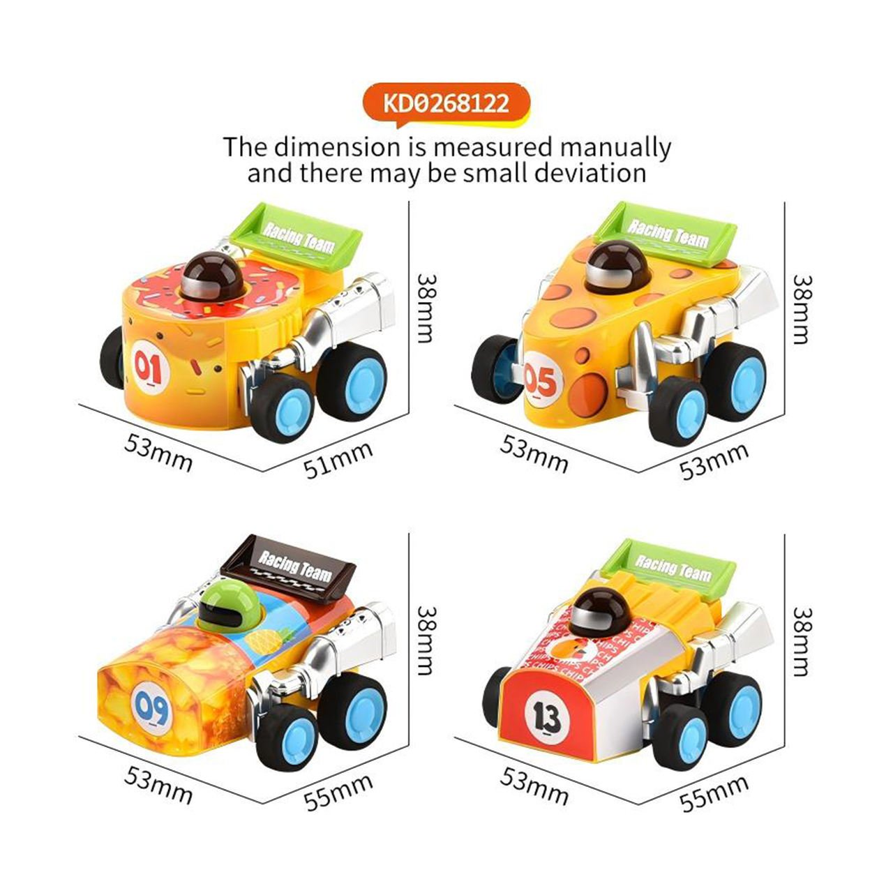 Foodie's Delight Pull-Back Happy Meal Race Car Promotion Gift Candy Toy Candy-Themed Mini Cars Little Small Car Food Restaurant
