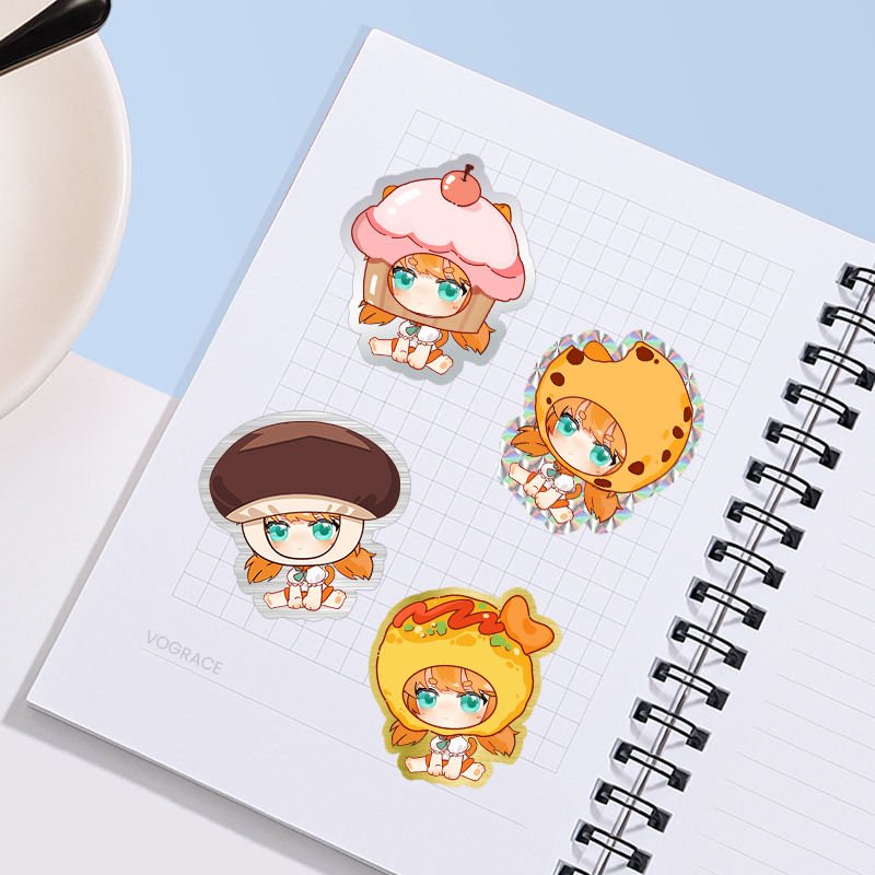 Vograce Custom Printing Lovely Journal Decoration Self Adhesive Vinyl Kiss Cut Sticker Sheet