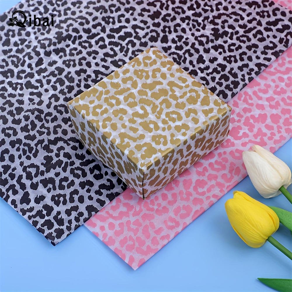 Qibai Handmade Craft Leopard Pattern Tissue Paper DIY Gift Wrapping and Party for Party Wedding Decor