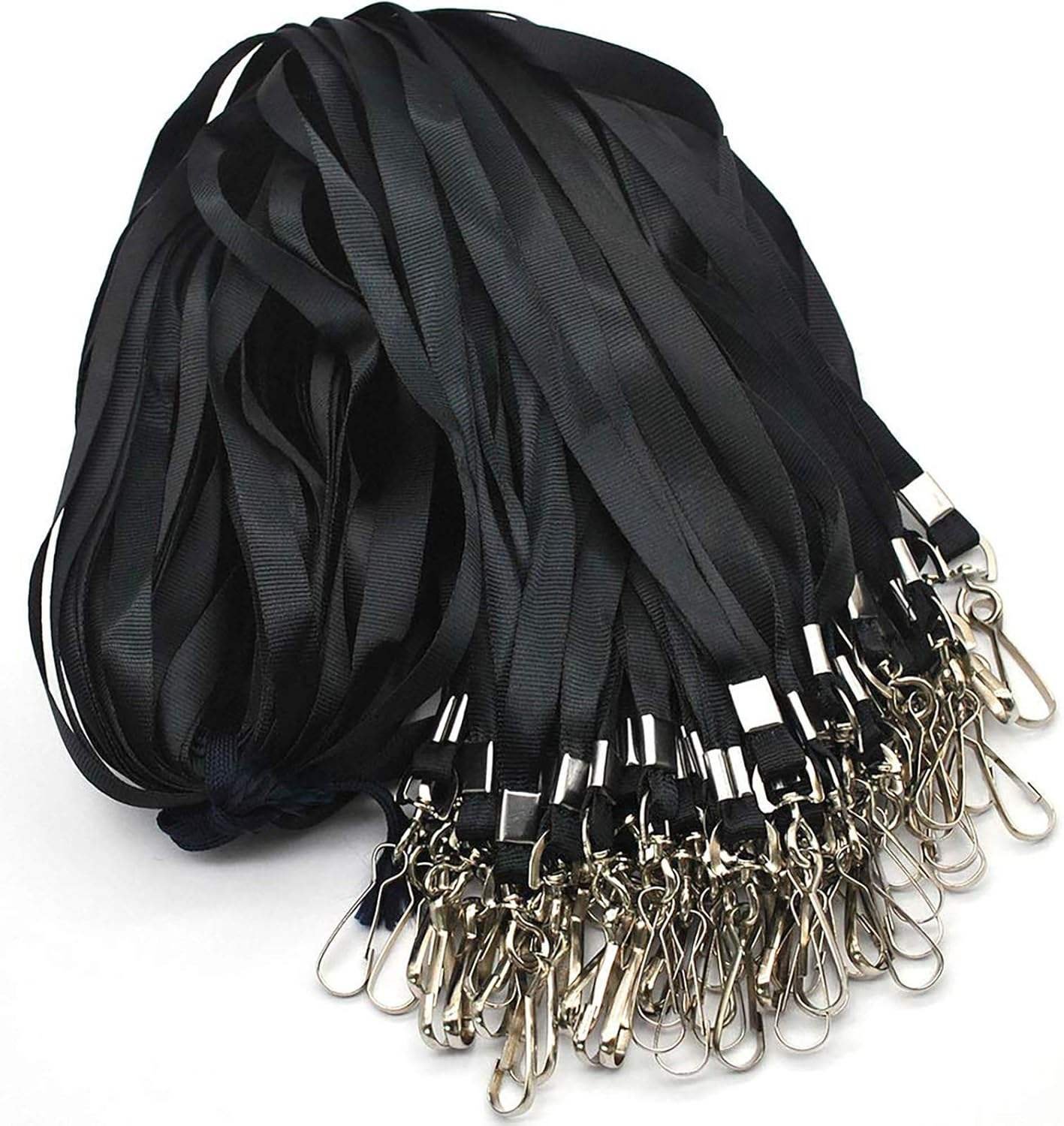 Bulk ID Badge Lanyards Swivel Clip Hooks Heavy Duty Flexible Customizable Soft Polyester Holders 19inch Portable Office Event