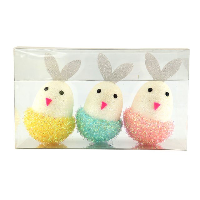 New Arrival Handmade Easter Gift Set Cute Baby Chicks Polyfoam Glitter Easter Eggs Mini Home Decorations for Wholesale