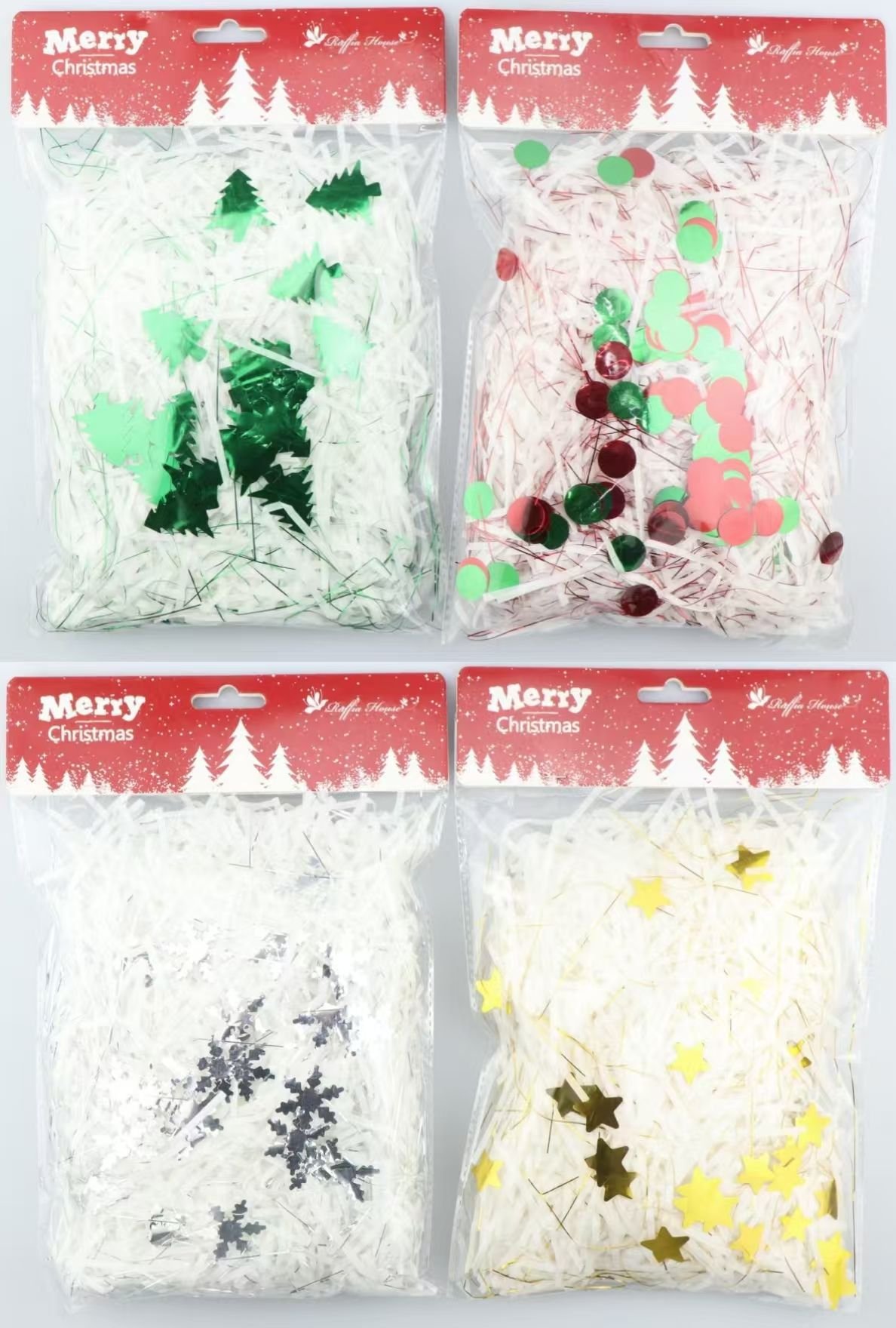 Christmas Customization Handmade No Odor Decorative Crinkle Cut Raffia Shredded Kraft Paper Gift Box Filler Lafite Paper