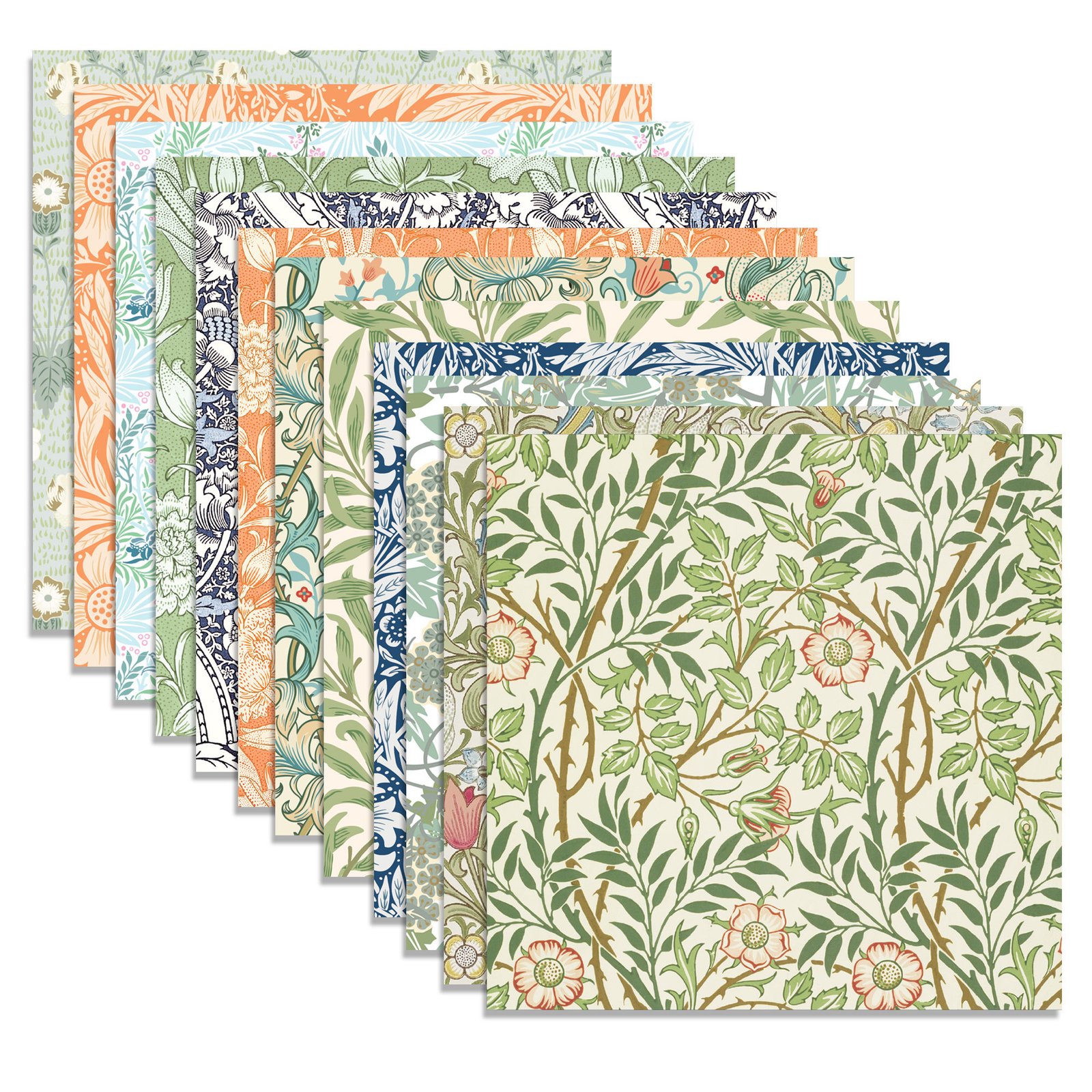 Huancai 24 PCS Vintage Floral Pattern Scrapbook Paper Double-Sided DIY Craft Paper for Gift Wrapping Photo Album Party Supplies