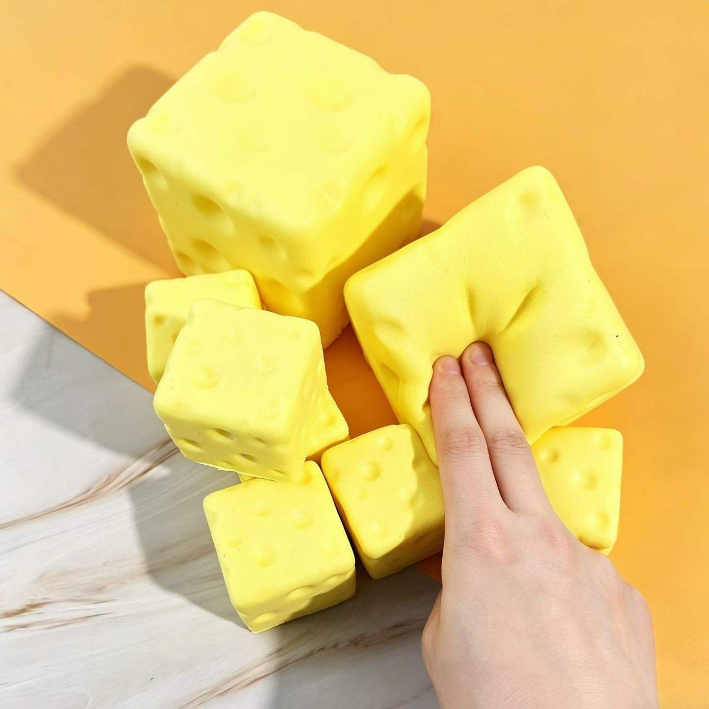 Promotion Toy Cheese Squishy Stress Relief Soft Simulation Cheeses Food Squeeze Toy