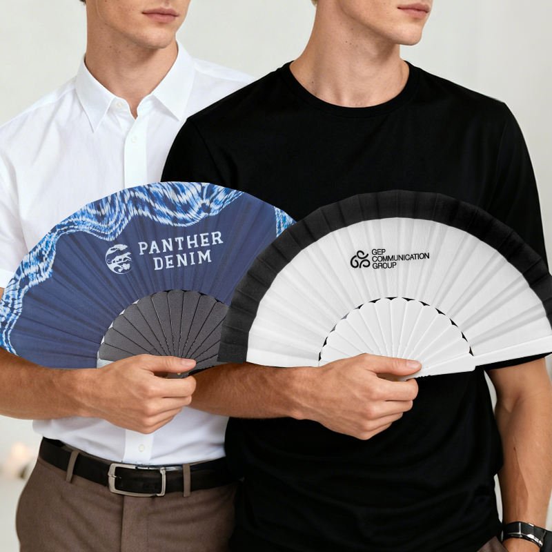 Wholesale 23cm Customized Big Plastic Hand Fans Plastic Clack Rave Fan for Business Gift Bamboo Crafts