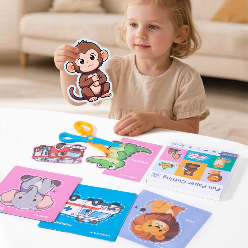 Fun Baby Puzzle Origami Folded Paper Cut DIY Children Handmade Paper Crafts Set Educational Toys for 5-7 Years