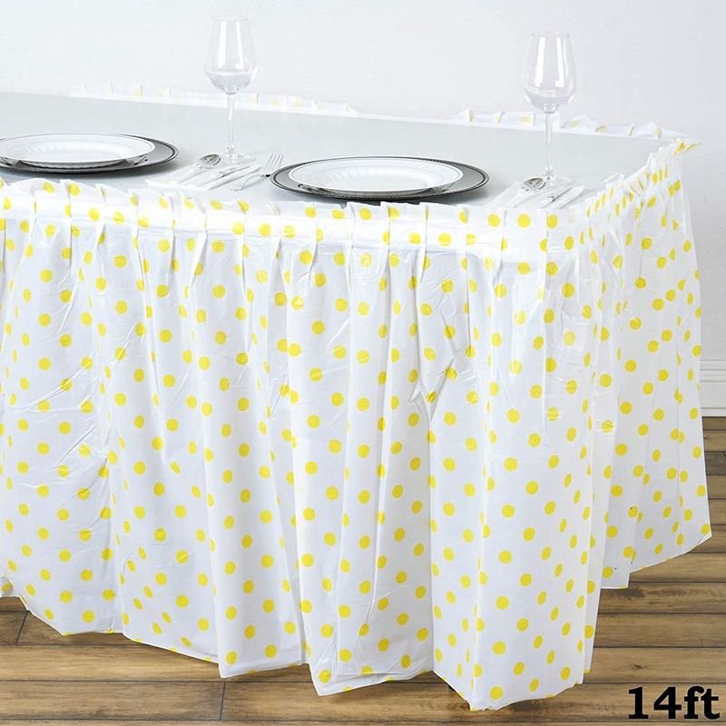Disposable Plastic Table Skirt for Kitchen Dining Catering Wedding Birthday Party Event Supplies Decoration Table Skirt