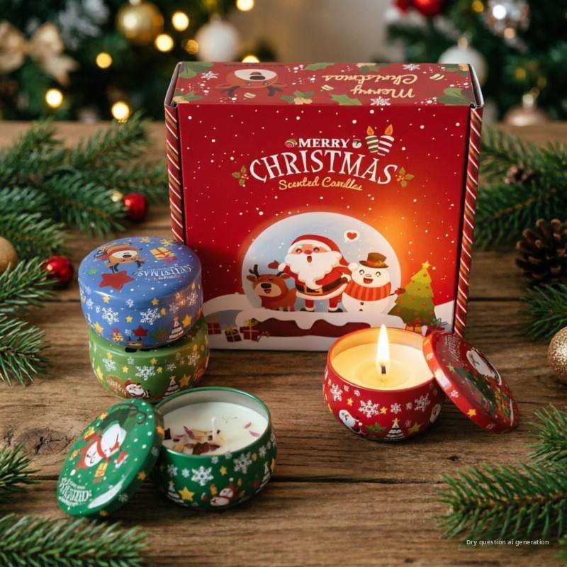 Cross-border Christmas Aromatherapy Soy Wax Candle Gift Set Scented Candles Souvenirs Plant-Extract Essential Oils Long-Lasting