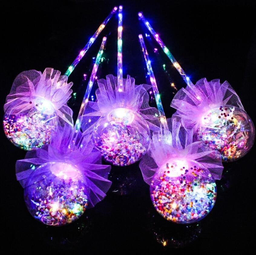 Handle LED Light Bobo Balloons Transparent Helium Wedding Birthday Party Decorations with Luminous Balloon for Kids