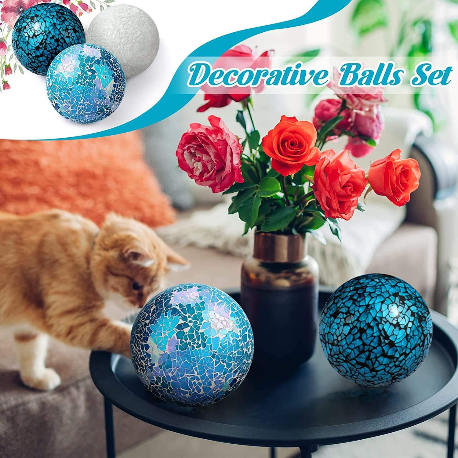 Hot Selling High Quality Handmade Crackle Mosaic Polyfoam Ball with Customizable Size and Multiple Sizes for Home Decoration