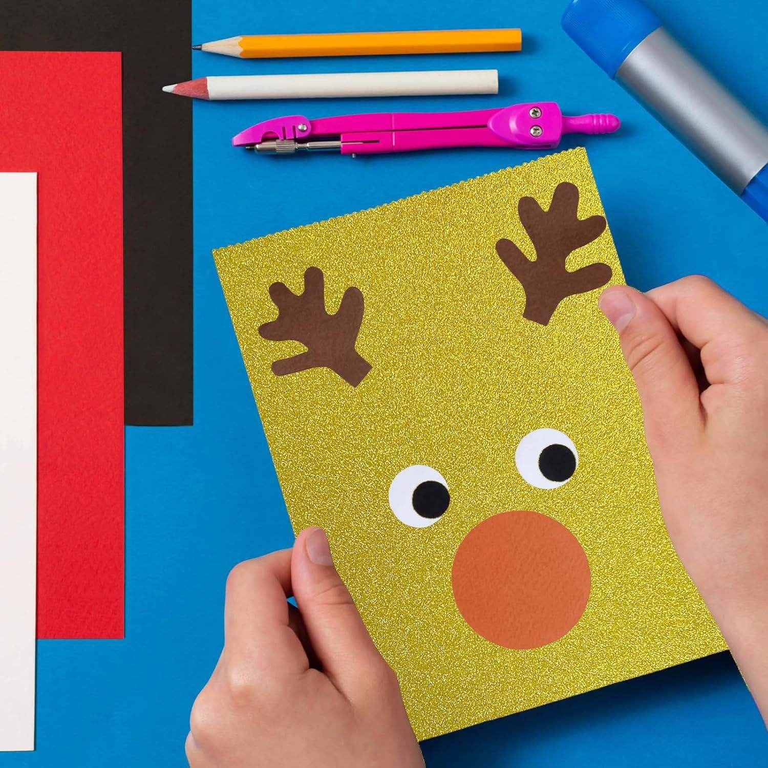 Modern Style Glitter Paper Craft Hard Cardstock DIY Handmade A4 Christmas Paper for Cutting