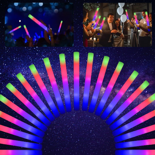 100pcs Glow LED Cheer Sticks Light-Up Wedding Wand for Birthday Bridal Shower Raves Carnival Concerts and New Year Occasions
