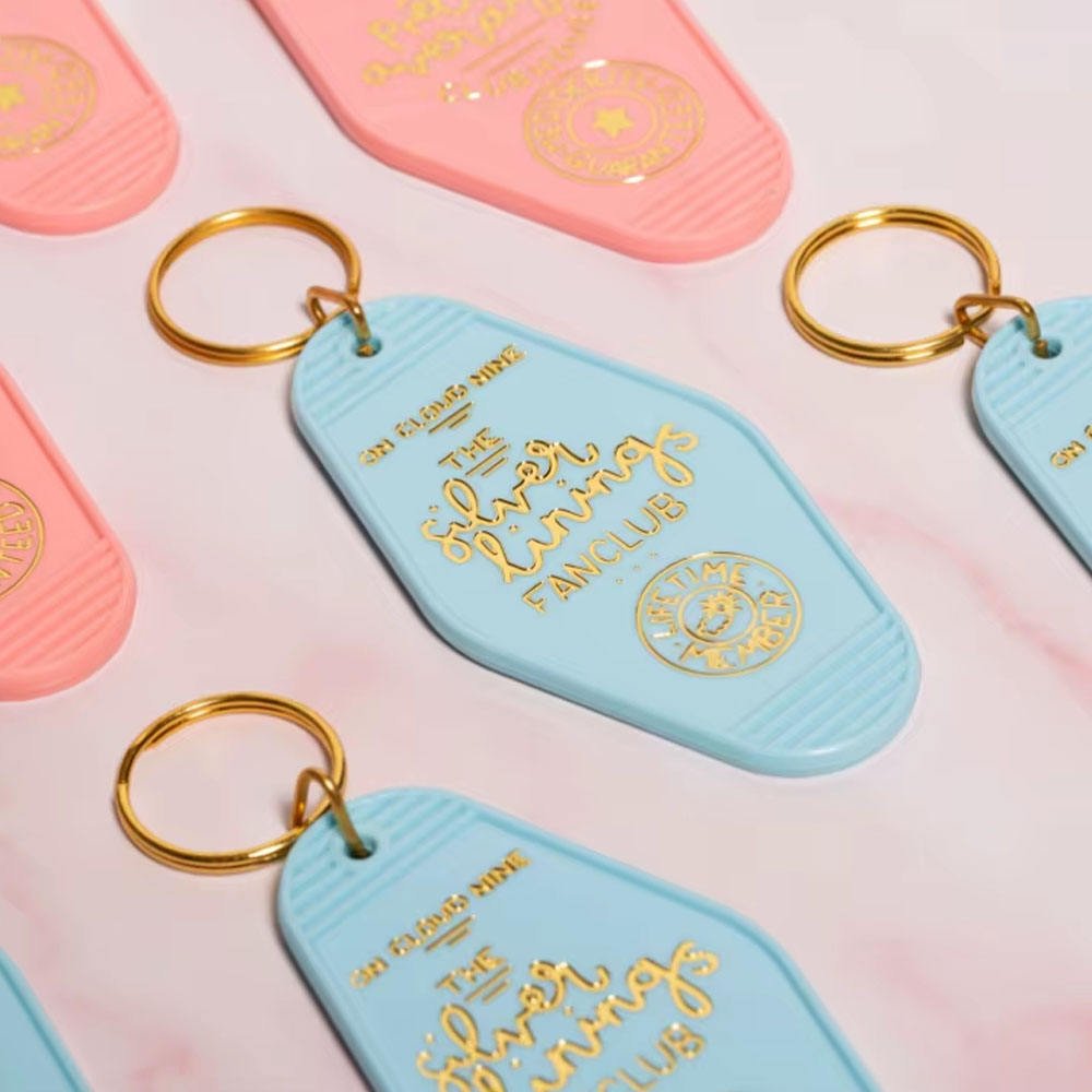 Acrylic Key Chains Custom Plastic Kaychains Personalized Name logo Retro Motel Keychain Blanks Creative Hotel Vintage Keyrings