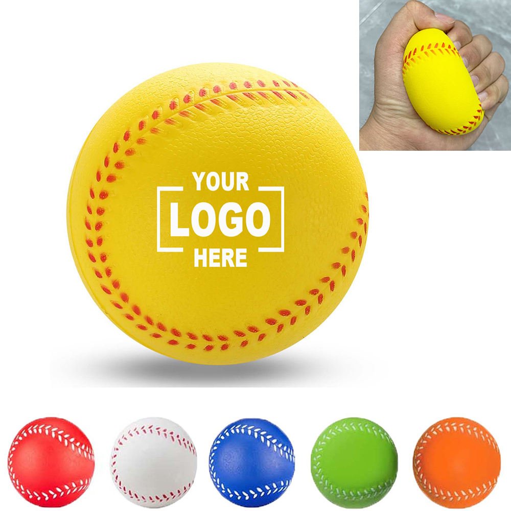 Custom 6.3cm Foam Ball Toys Promotional Tradeshow Giveaways Gifts Soft Squeeze Sponge Ball PU Foam Baseball Stress Balls