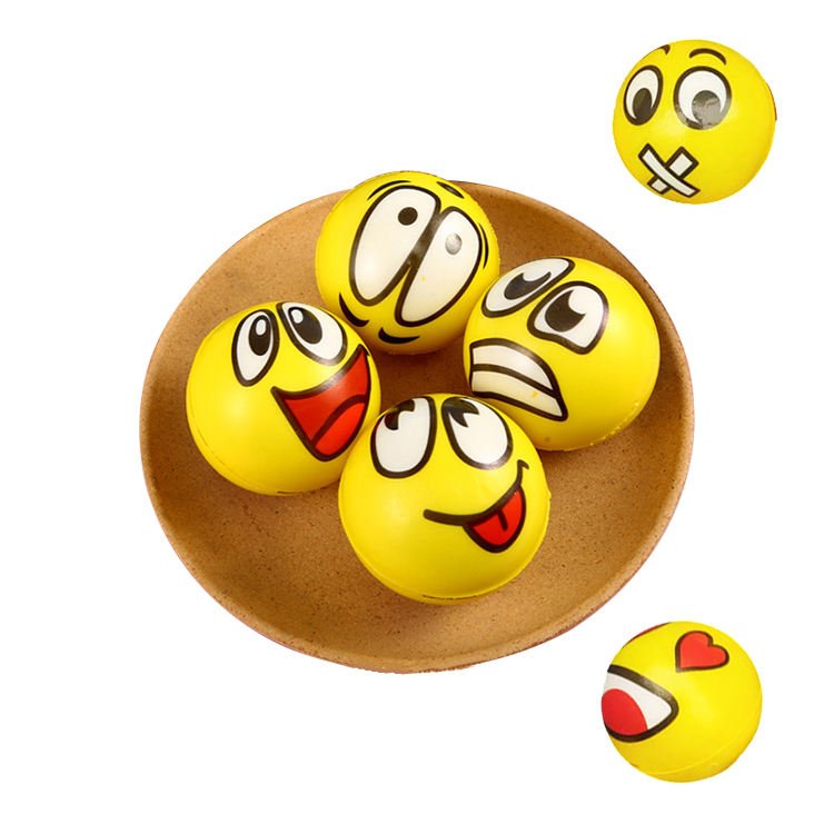 2026 New Promotional Toys Small Round Smile Face PU Foam Advertising Stress Ball in China