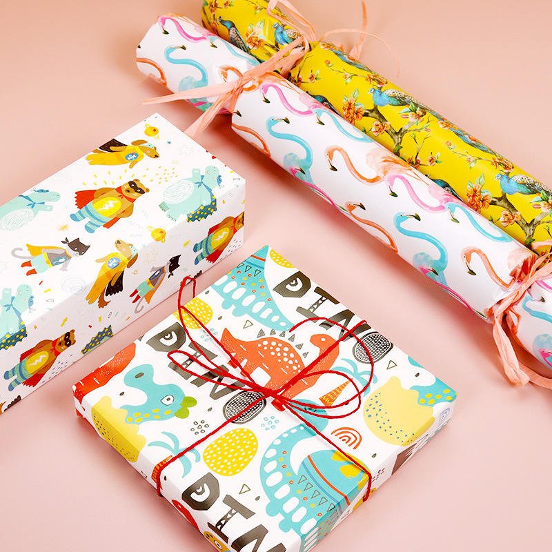 Manufacturer'S Direct Supply Diy Crafts Gift Packaging Wrapping Paper With Cartoon Printing