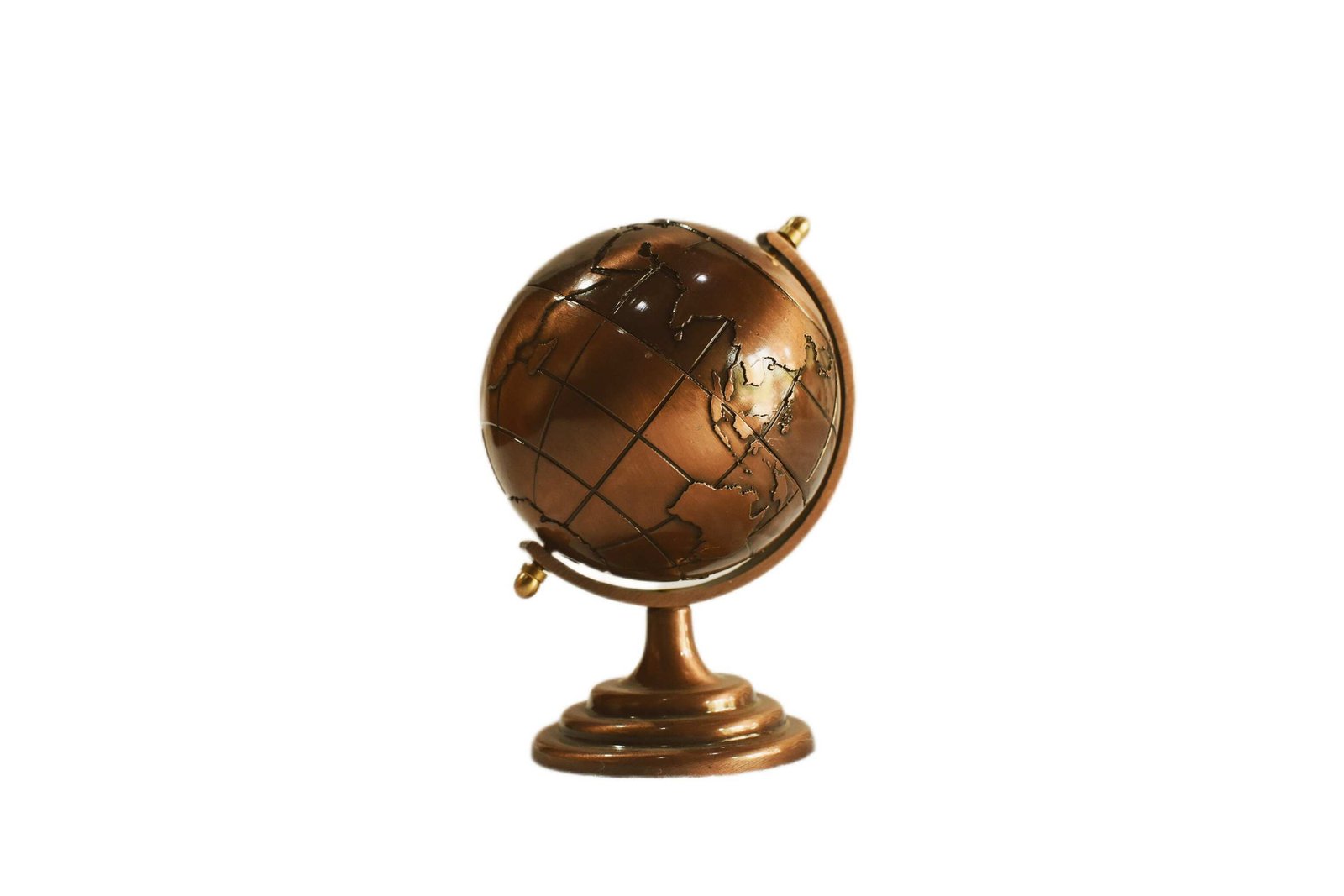 WB INC Antique Rotating Aluminium World Map Globe Contemporary Design Collectible Gift Art Geography Theme Table Decor Tabletop