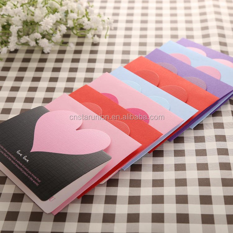 Birthday Greeting Cards,festival Holiday Wishes Cards 100PCS MOQ Bright Color Love Heart Style Paper Celebration Card