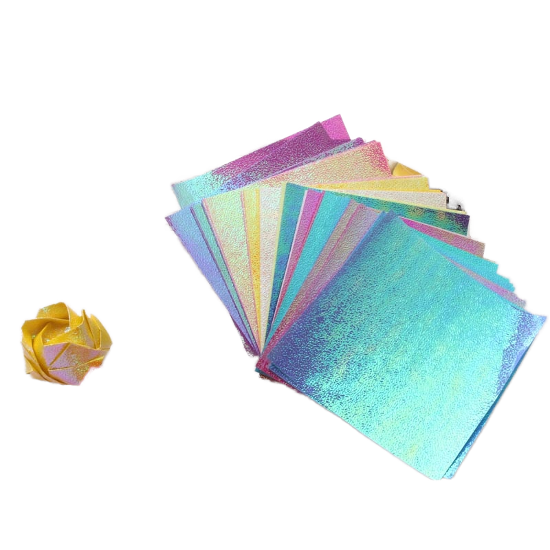 Glitter Flowers Origami Paper Crafts for Weddings Decorative Paper Crafts, Iridescent Paper for DIY CRAFT Paper