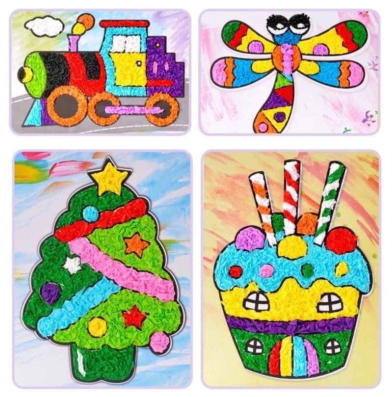 Creative Paper Crafts Kindergarten Children DIY Cartoon Felt Paper Crafts Toys Handicraft Drawing Toys